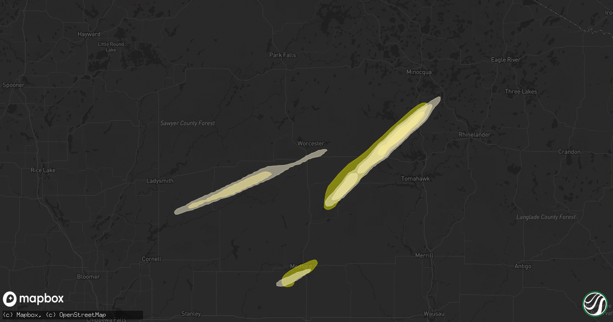 Hail map in Prentice, WI on October 5, 2024