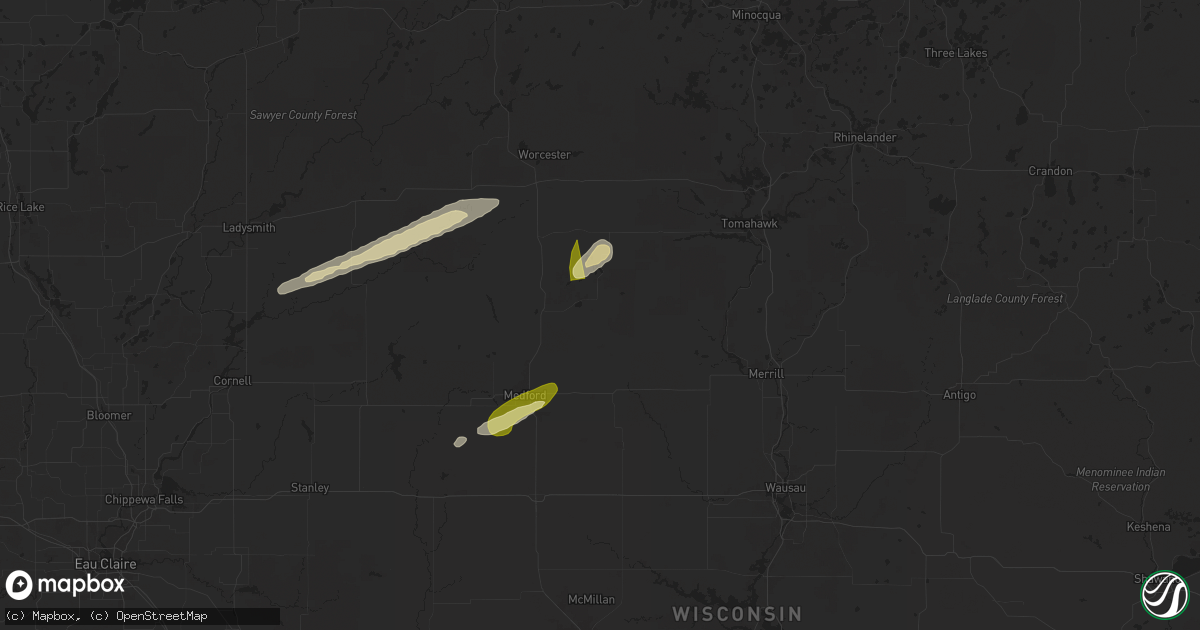 Hail map in Rib Lake, WI on October 5, 2024