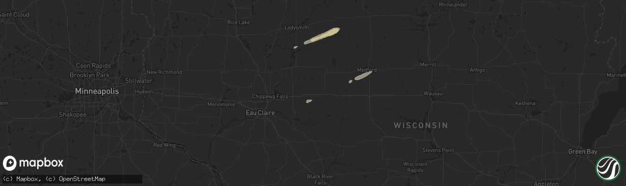 Hail map in Stanley, WI on October 5, 2024