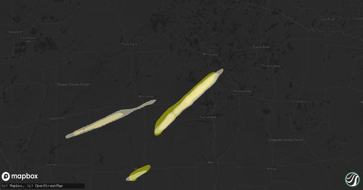 Hail map in Tripoli, WI on October 5, 2024