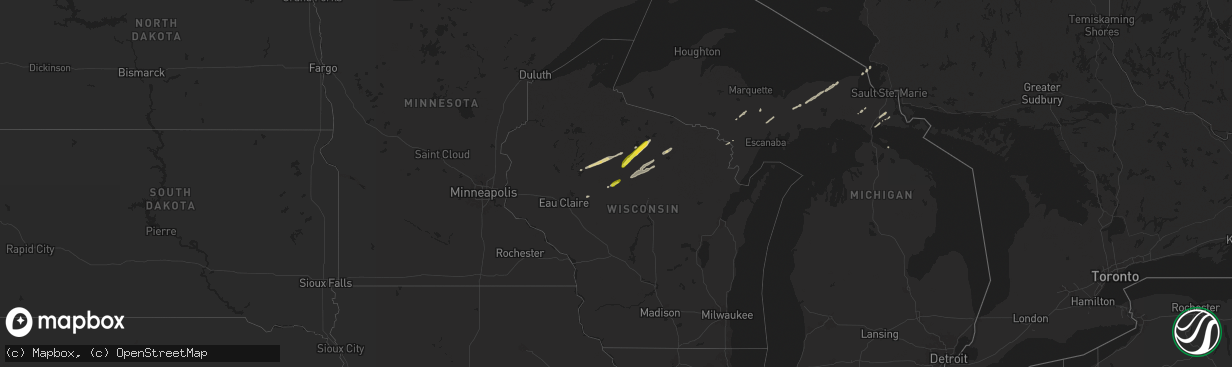 Hail map on October 5, 2024