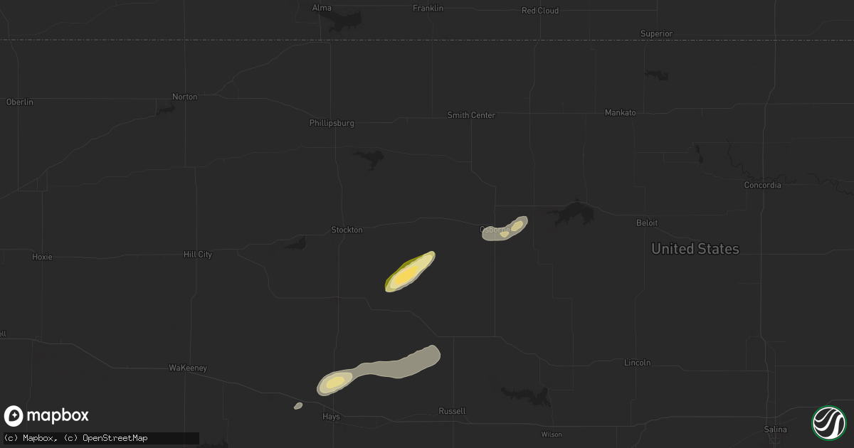 Hail map in Alton, KS on October 5, 2025