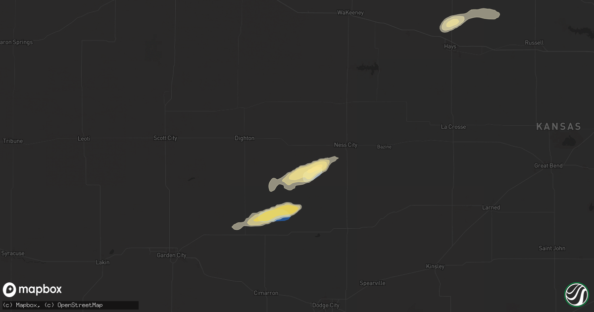 Hail map in Beeler, KS on October 5, 2025