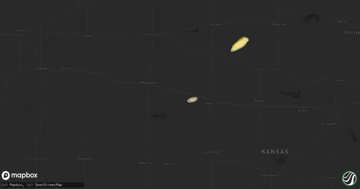 Hail map in Ellis, KS on October 5, 2025