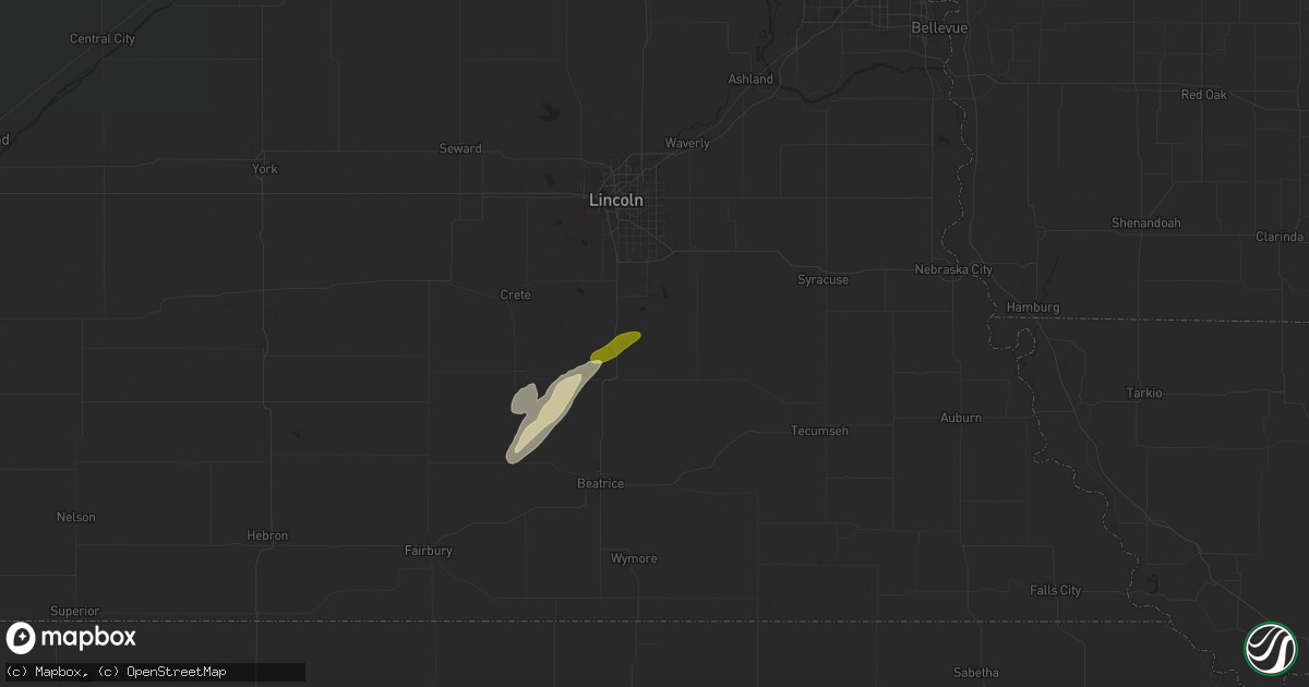 Hail map in Firth, NE on October 5, 2025