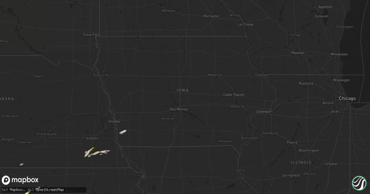 Hail map in Iowa on October 5, 2025