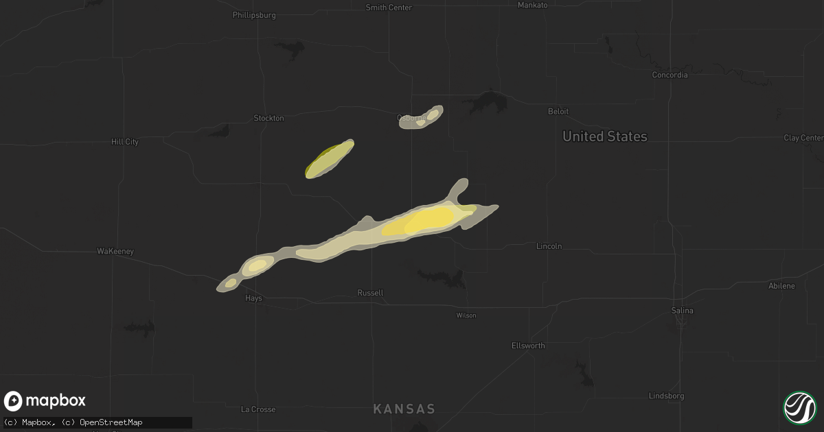 Hail map in Luray, KS on October 5, 2025