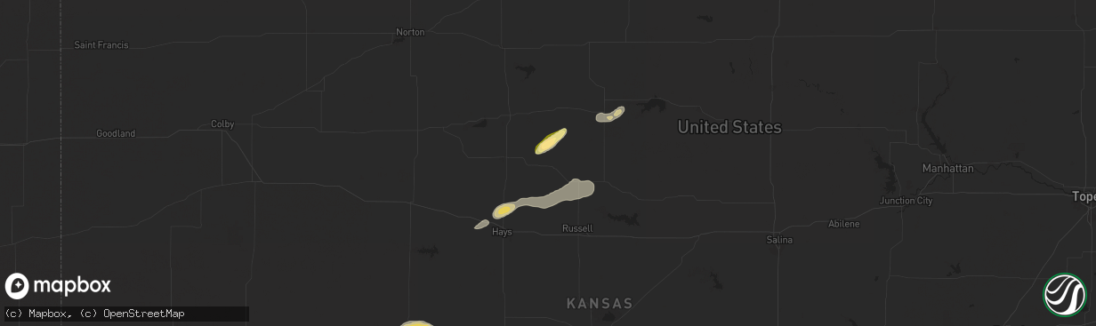 Hail map in Natoma, KS on October 5, 2025