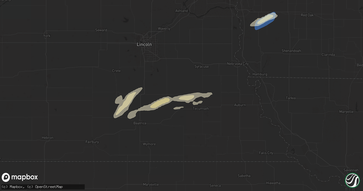 Hail map in Sterling, NE on October 5, 2025
