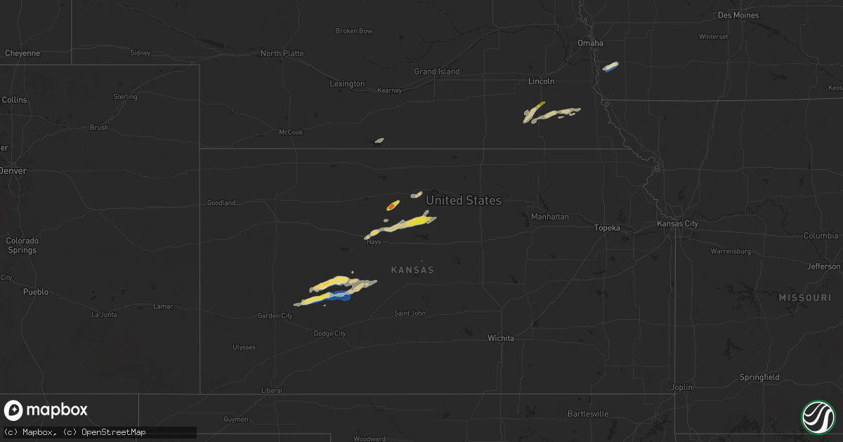 Hail map on October 5, 2025