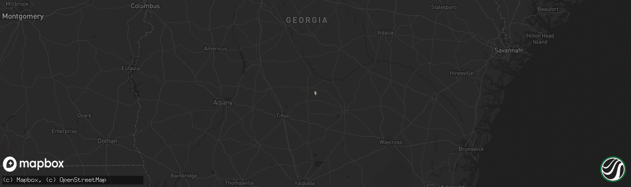 Hail map in Fitzgerald, GA on October 6, 2013