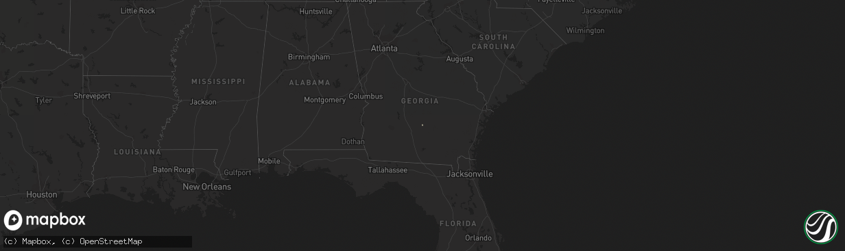 Hail map in Georgia on October 6, 2013