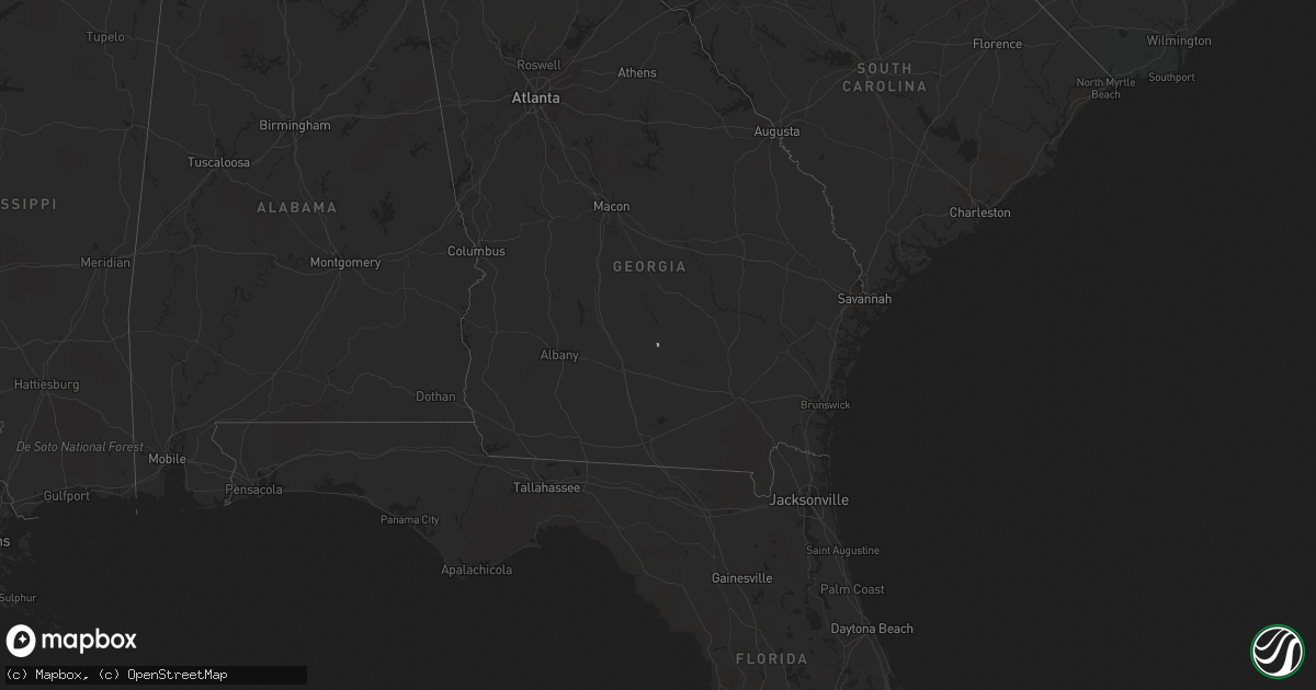 Hail map in Georgia on October 6, 2013