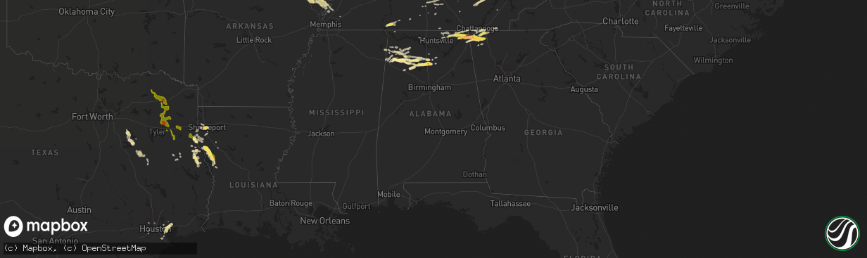 Hail map in Alabama on October 6, 2014