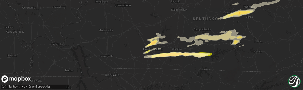 Hail map in Bowling Green, KY on October 6, 2014