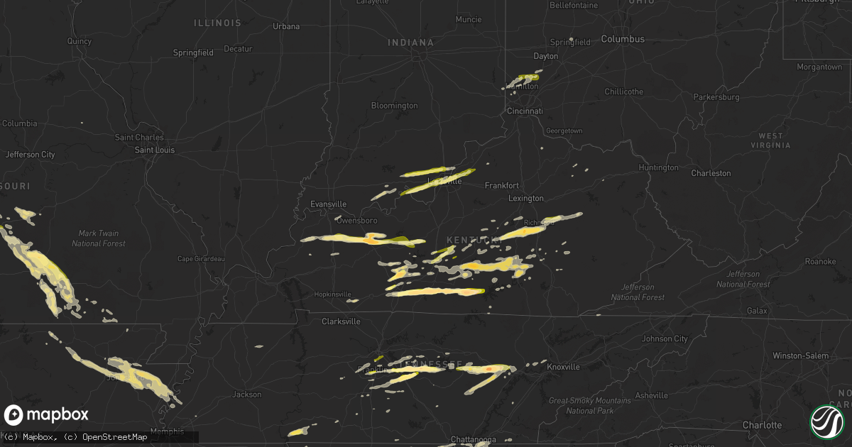 Hail map in Kentucky on October 6, 2014