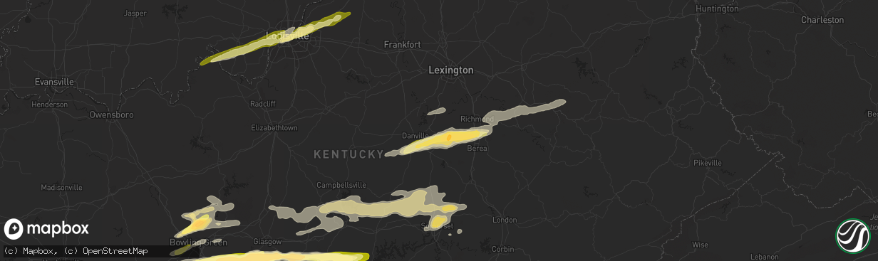 Hail map in Lancaster, KY on October 6, 2014