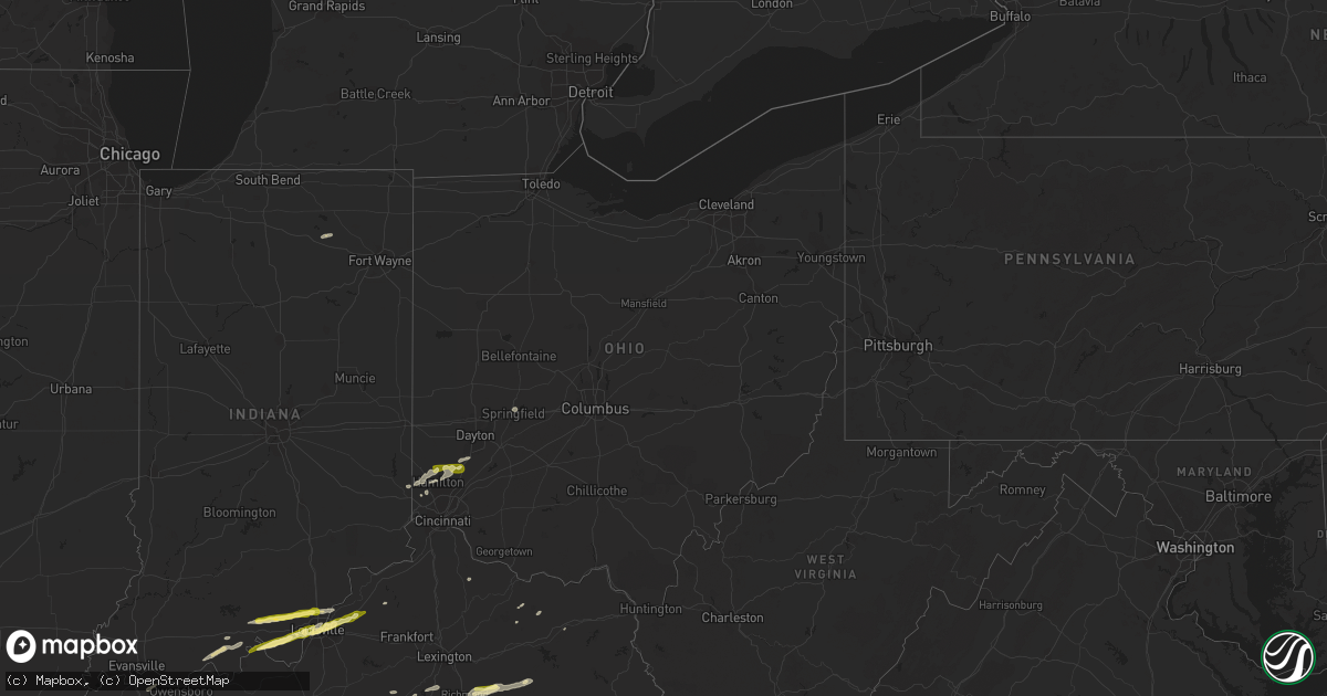 Hail map in Ohio on October 6, 2014