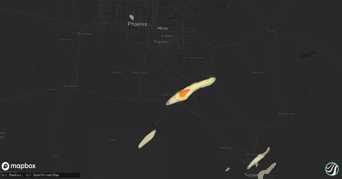 Hail map in Casa Grande, AZ on October 6, 2015