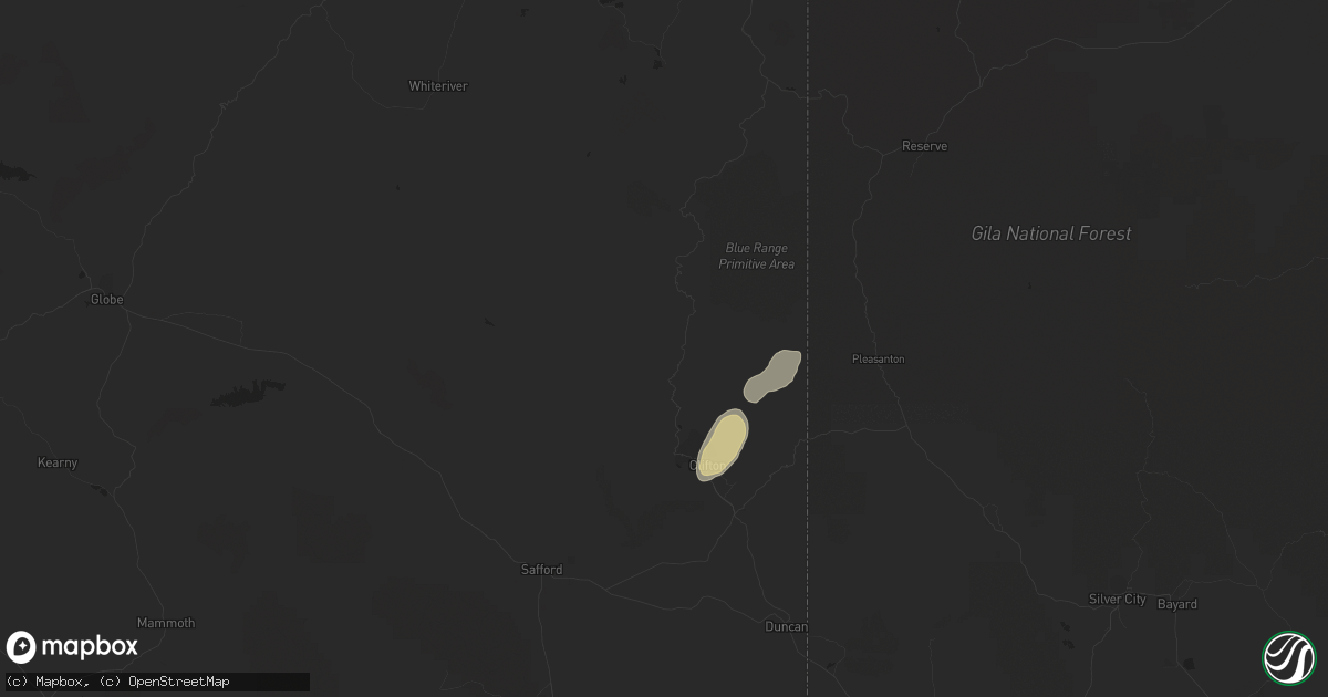 Hail map in Clifton, AZ on October 6, 2015