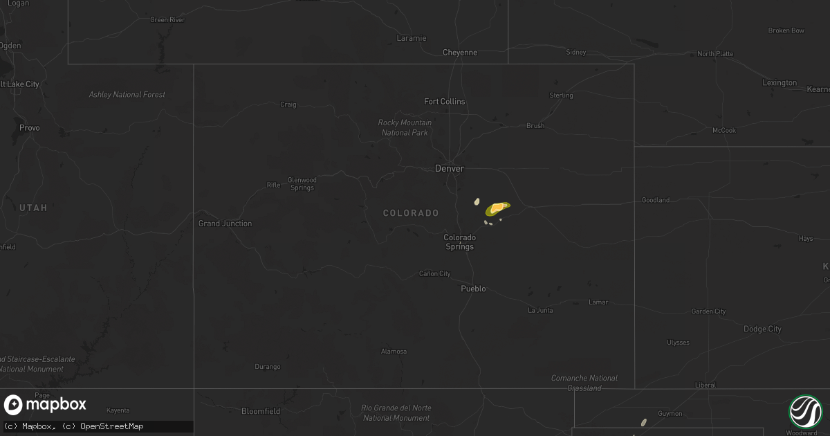 Hail map in Colorado on October 6, 2015