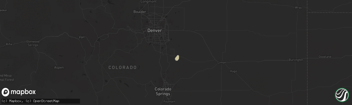 Hail map in Elizabeth, CO on October 6, 2015