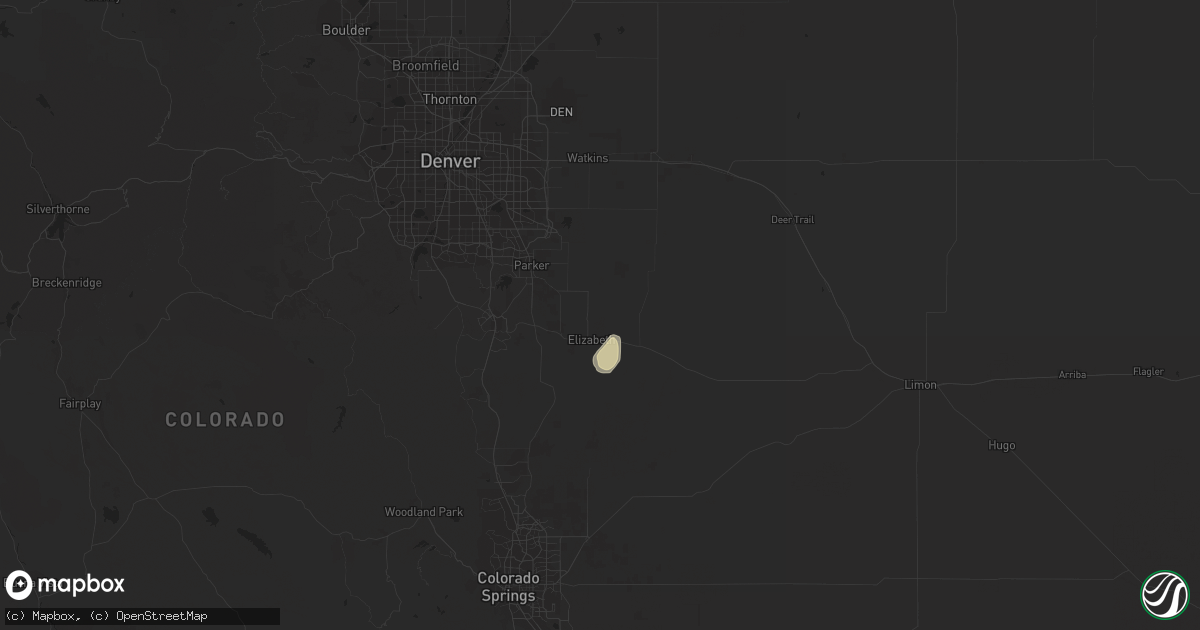 Hail map in Elizabeth, CO on October 6, 2015