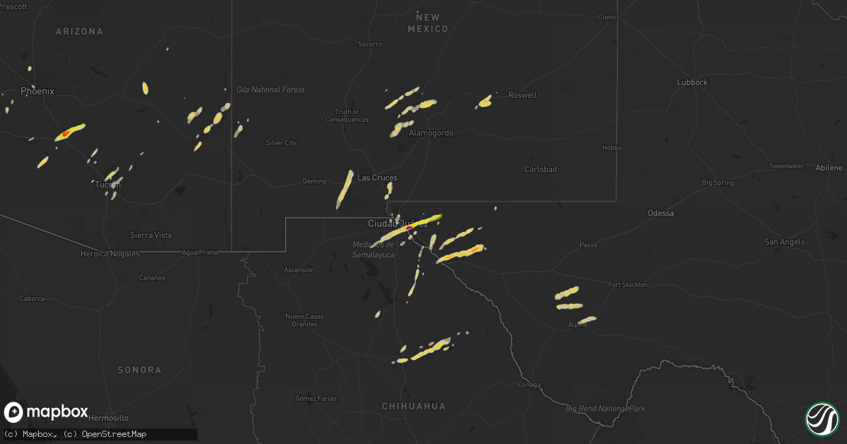 Hail map on October 6, 2015