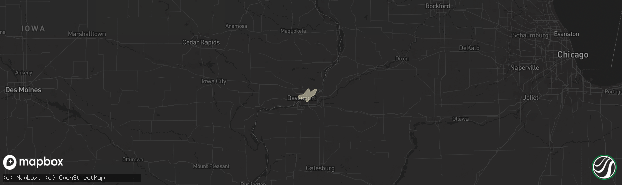 Hail map in Bettendorf, IA on October 6, 2016