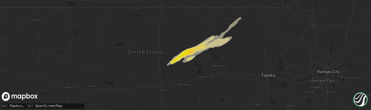 Hail map in Clay Center, KS on October 6, 2016