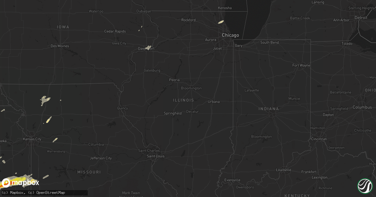 Hail map in Illinois on October 6, 2016
