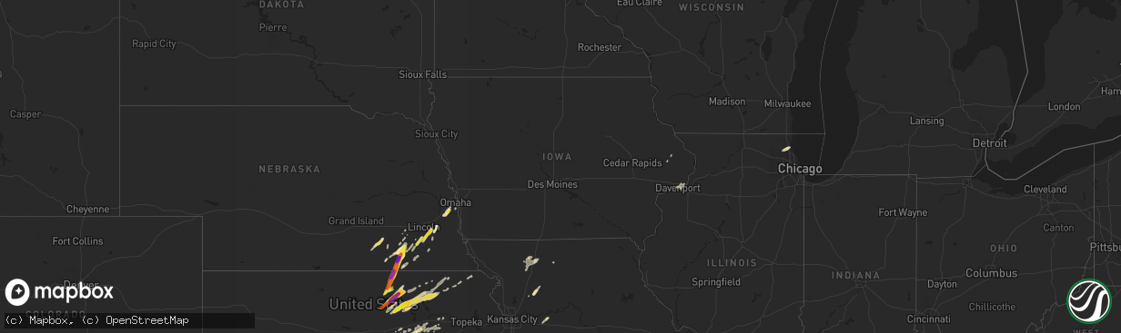 Hail map in Iowa on October 6, 2016