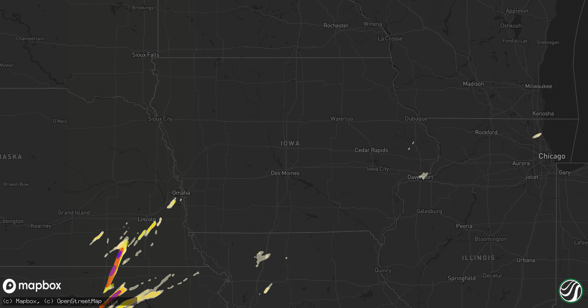 Hail map in Iowa on October 6, 2016