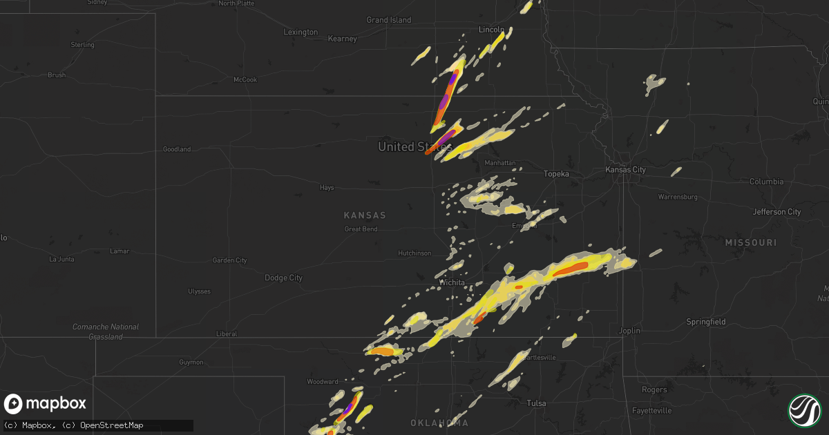 Hail map in Kansas on October 6, 2016
