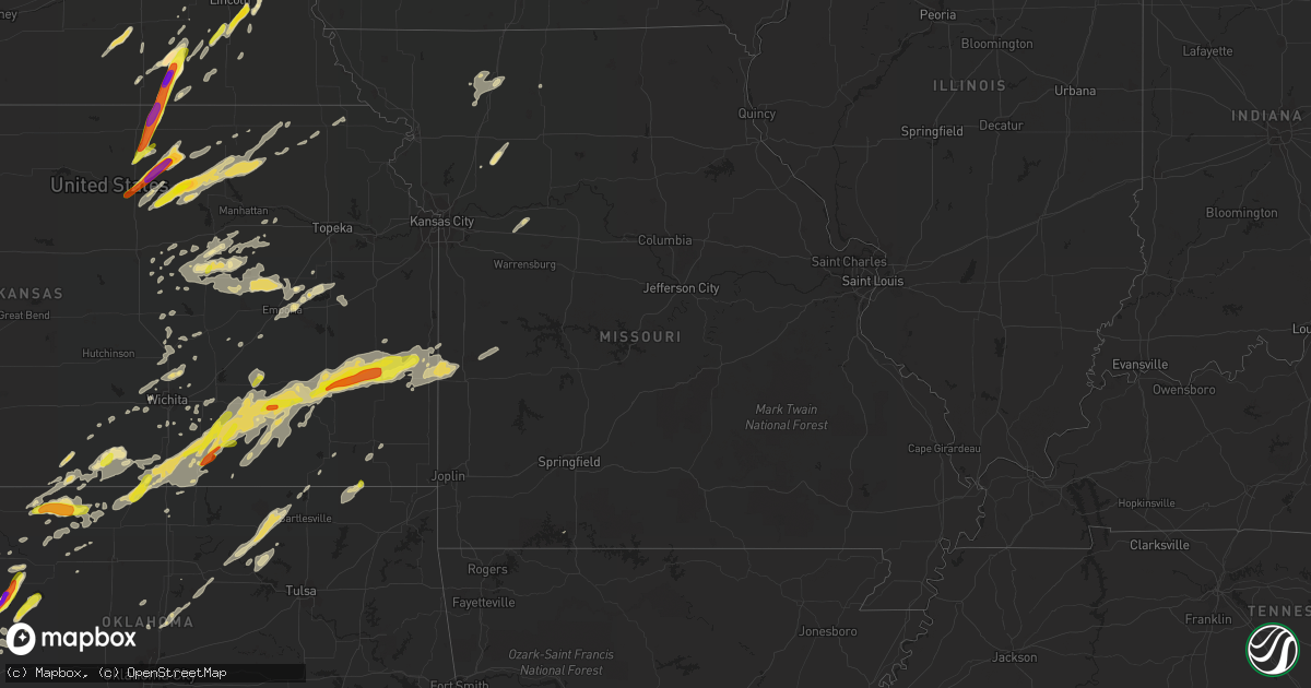 Hail map in Missouri on October 6, 2016