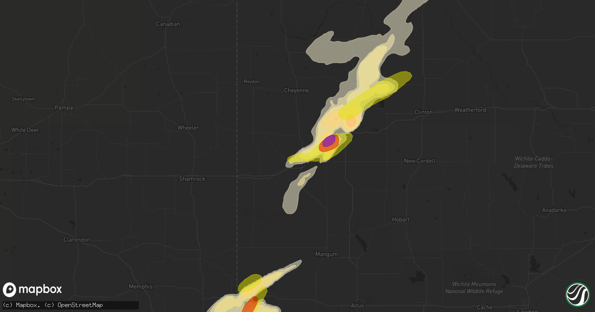 Hail map in Sayre, OK on October 6, 2016