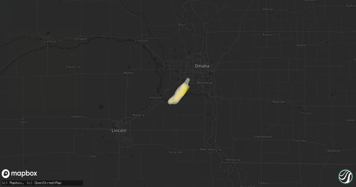 Hail map in Springfield, NE on October 6, 2016