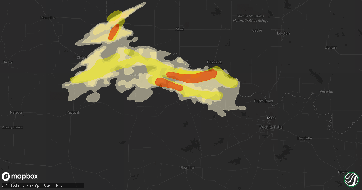 Hail map in Vernon, TX on October 6, 2016