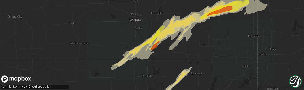 Hail map in Winfield, KS on October 6, 2016