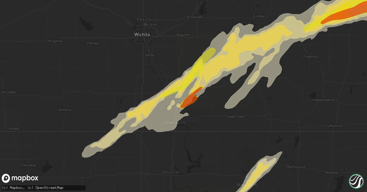 Hail map in Winfield, KS on October 6, 2016