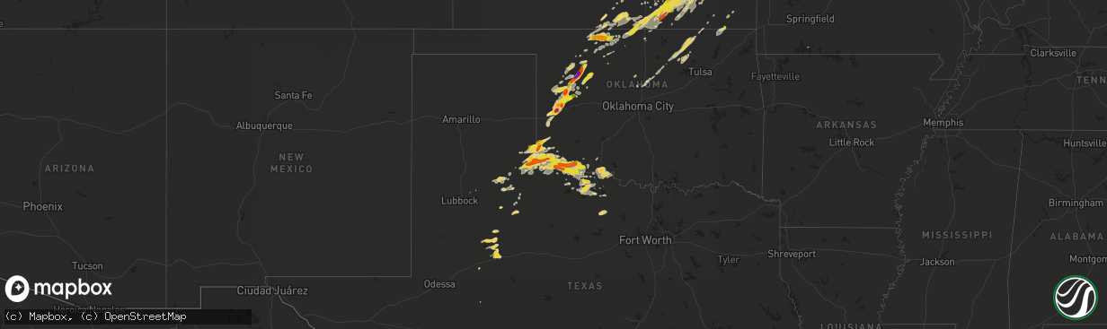 Hail map on October 6, 2016