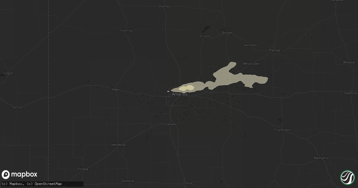 Hail map in Amarillo, TX on October 6, 2017