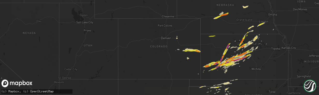 Hail map in Colorado on October 6, 2017