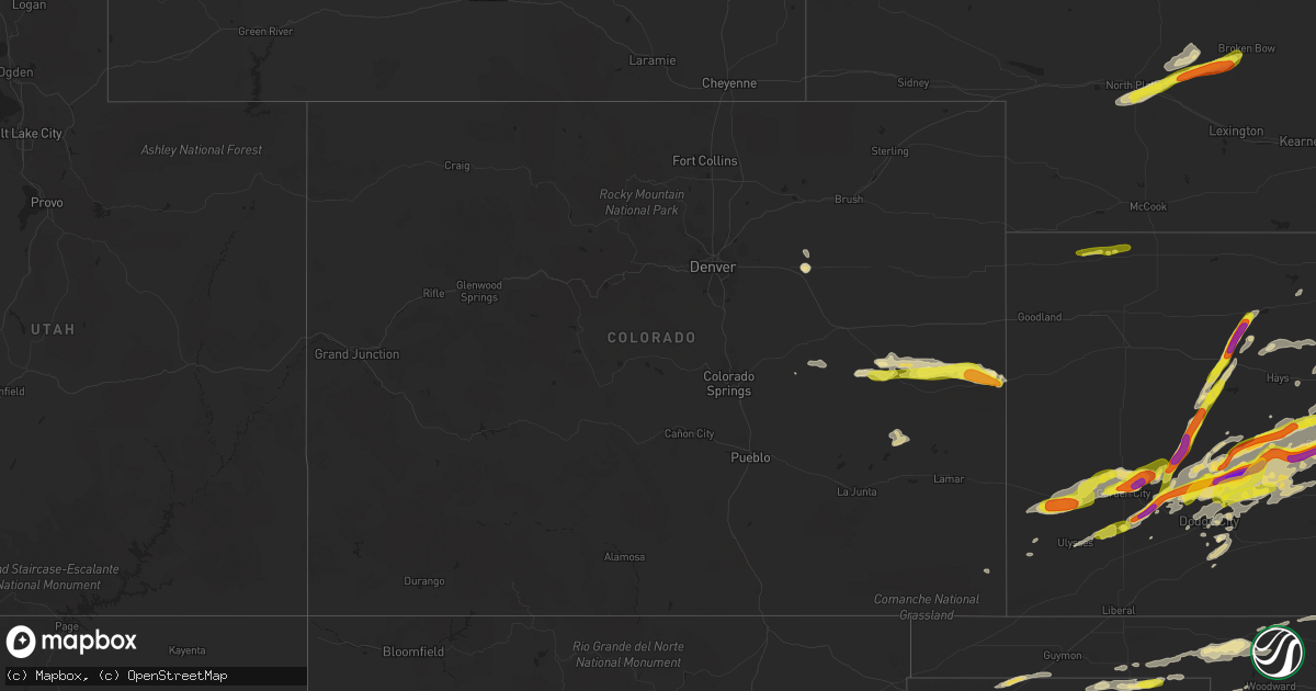 Hail map in Colorado on October 6, 2017