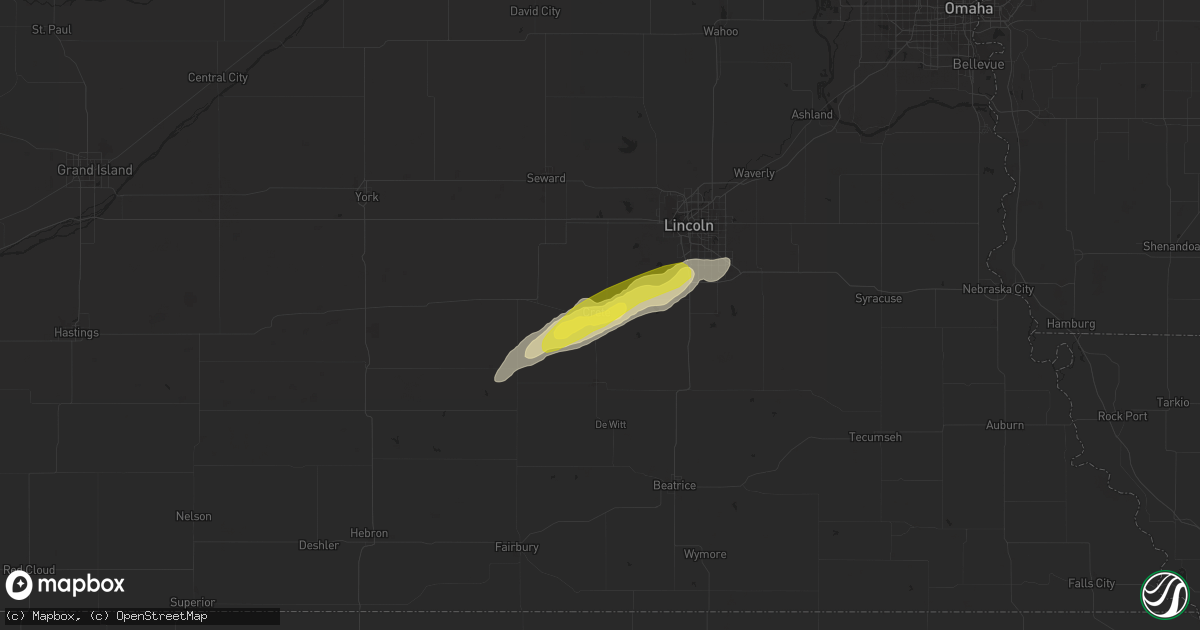 Hail map in Crete, NE on October 6, 2017