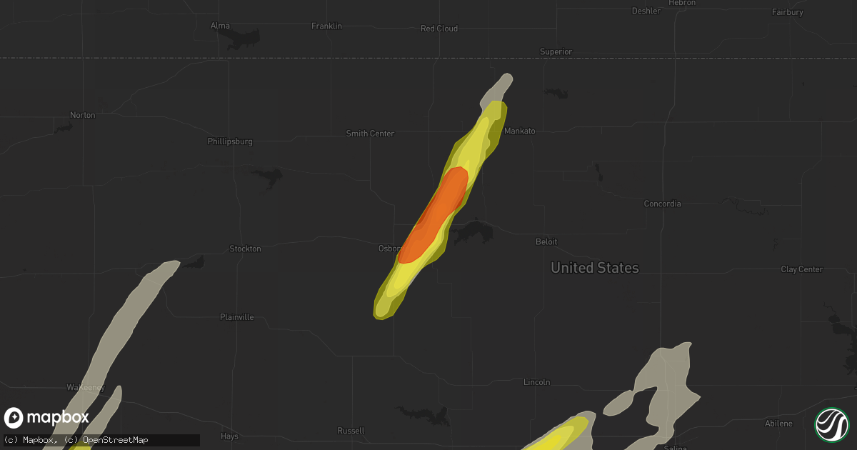 Hail map in Downs, KS on October 6, 2017