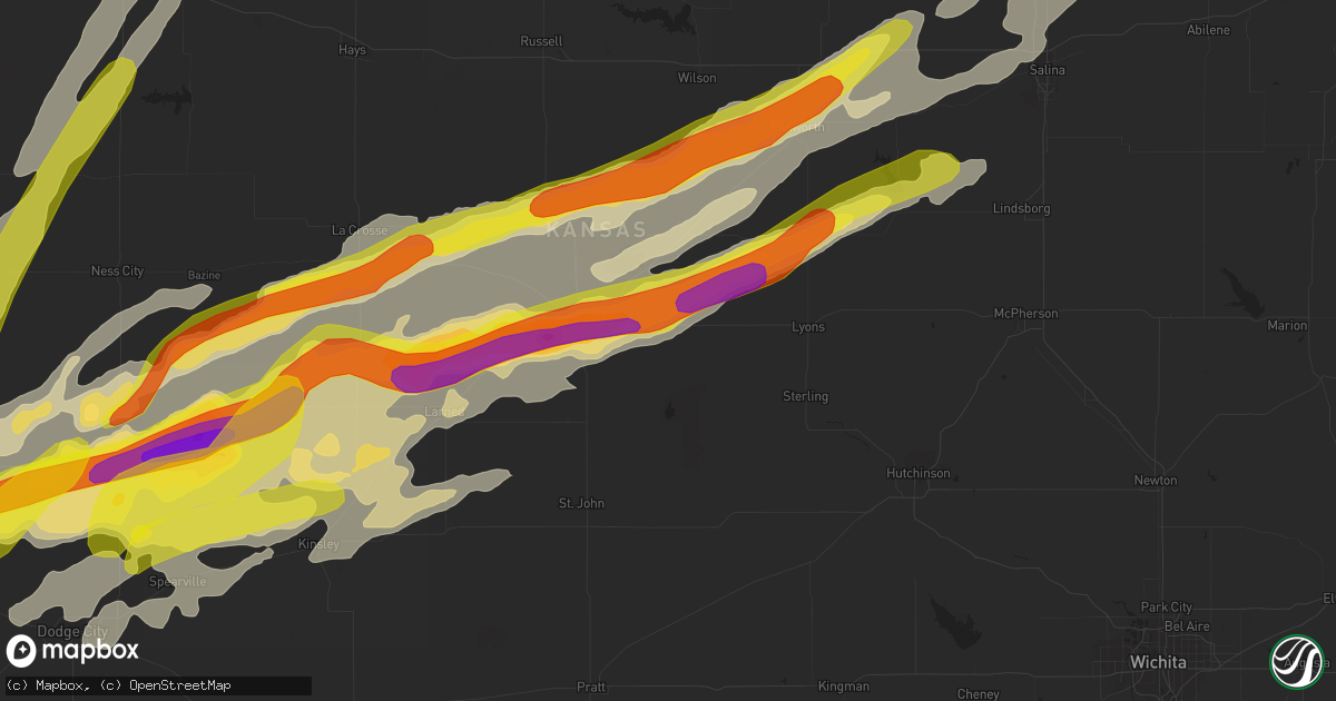 Hail map in Ellinwood, KS on October 6, 2017