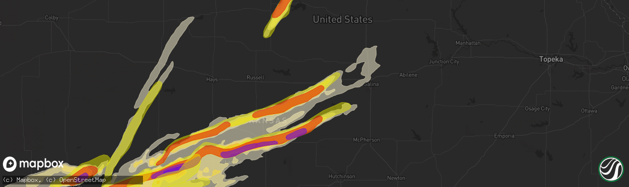 Hail map in Ellsworth, KS on October 6, 2017