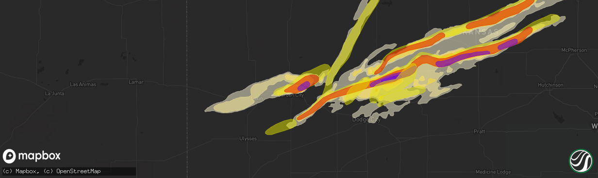 Hail map in Garden City, KS on October 6, 2017