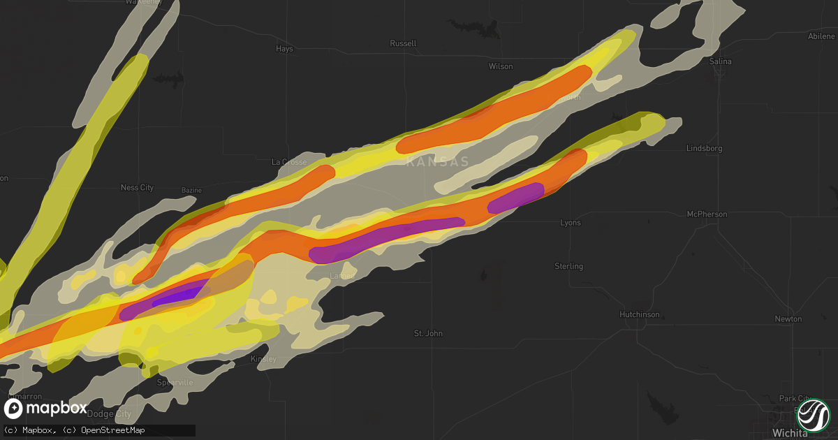 Hail map in Great Bend, KS on October 6, 2017